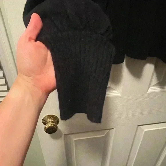 Marissa Webb Black Turtleneck Oversized Balloon Sleeve Sweater - Picture 4 of 6